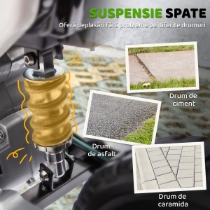 Motocicleta Electrică Copii cu 2 Motoare, Accelerație Manuală, Copii 3-6 Ani Verde - Img 8