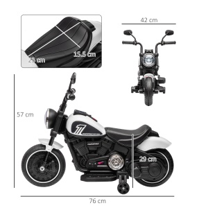 Motocileta Electrica de 6V cu Roti de Antrenament, Motocicleta Electrica Alimentata cu Baterii pentru Baieti si Fete, cu un Singur Buton de Pornire, Pedala, Far, pentru 18-36 luni, Albastru - Img 3
