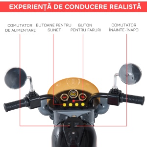 Motoreta Electrica pentru Copii 3-6 ani cu 3 Roti 6V, Negru - Img 5