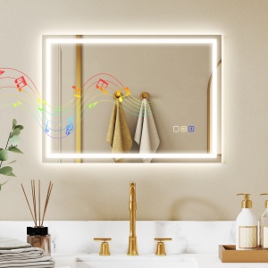 Oglindă Baie Antiaburire cu Lumină LED și Difuzor Bluetooth 50x70 cm - Img 2