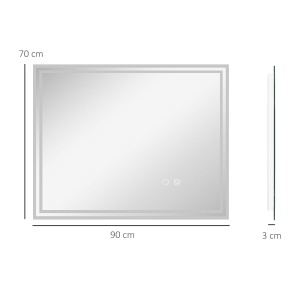 Oglinda de Baie cu Lumini LED, 90x70cm - Img 3