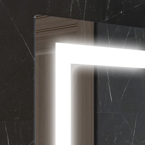Oglindă de Baie cu Lumini LED în 3 Culori Reglabile și Raft din Sticlă, 50x12x70 cm, Argintiu - Img 9