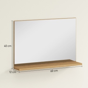 Oglindă de Baie Modernă cu Poliță 60x12x40 cm, Lemn - Img 3