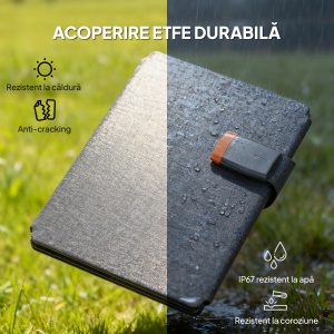 Panou Solar Pliabil 36W, Încărcător Solar Portabil cu Conector Type-C la USB-A, Alimentare pentru Exterior - Img 5