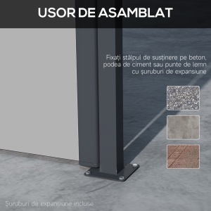 Paravan Lateral Retractabil 400x180 cm Gri - Img 6