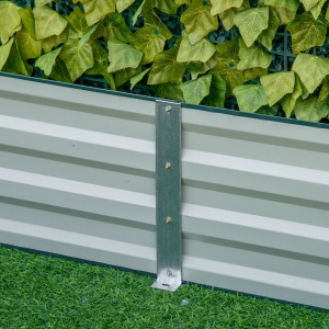 Pat Suport de Gradina Inaltat din Metal de Exterior, Suport pentru Plante, Flori si Ierburi, 241x90,5x30cm - Img 9