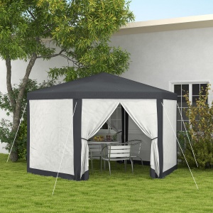Pavilion 4x4 m de Gradina Hexagonal cu Pereti din Plasa - Img 2