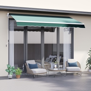 Perdea de Soare Rulanta Manuala de Perete Tesatura de Poliester 2.5 × 2m Verde - Img 2