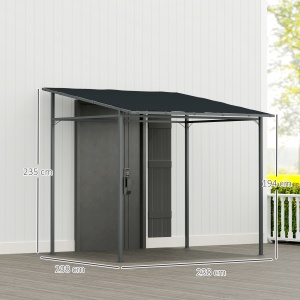 Pergolă de Grădină din Metal și Poliester, 238x238x235/194 cm, Gri Închis - Img 3