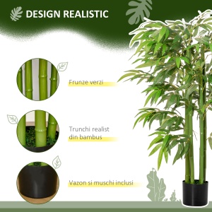 planta artificiala bambus in ghiveci, 140 cm - Img 5
