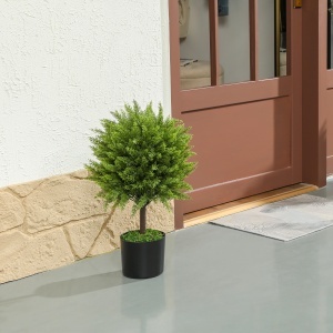 Plantă Artificială Cedru Rezistentă la Raze UV cu Ghiveci, Ø14,5x55 cm, Verde - Img 8