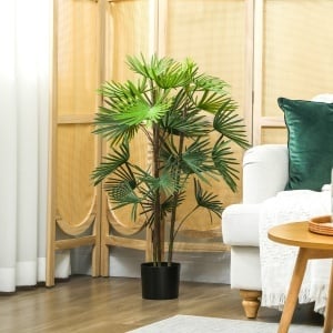 Plantă artificială de 90 cm din plastic verde cu ghiveci de Ø16.5x13.5 cm - Img 9