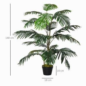 planta decorativa plastic, 20 frunze, 140cm, verde - Img 3