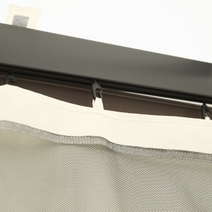 Plasa de Tantari pentru Corturi cu Perdele de Rezerva Universale cu Balamale, 335x207cm - Negru / Bej - Img 8