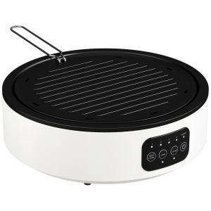 Plită Ceramică Electrică cu Plită de Grătar, Multifuncțională 36cm cu 4 Niveluri de Căldură pentru Toate Tipurile de Oale