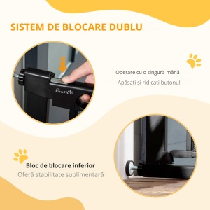 Poarta de Siguranta Reglabila 76–103 cm pentru Usi/Scari – Negru - Img 4