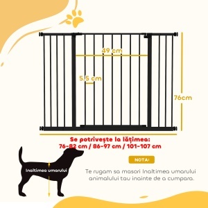 Poarta Siguranta Caini – Extensibila Cu Deschidere Ampla & Montaj Fix - Img 3