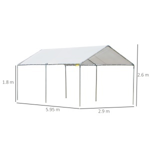 prelata auto, cu kit ancorare, 5.95x2.9x2.6m, alba - Img 3