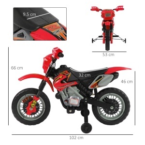 Qaba Motocicleta Electrica Copii Rosie – Sigura & Usor de Condus - Img 3