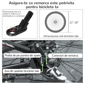 Remorca Bicicleta 2-in-1 – Carucior Caini Pliabil cu Cadru Aluminiu - Img 5