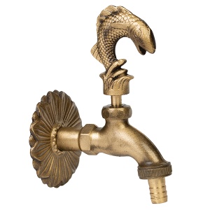 Robinet decorativ dublu serviciu si motiv Peste, 1/2"