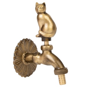 Robinet decorativ dublu serviciu si motiv Pisica, 1/2"