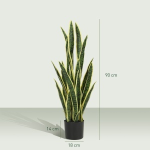 Sansevieria Artificială cu Ghiveci pentru Interior și Exterior cu 21 de Frunze Ajustabile, Ø20x90 cm - Img 3