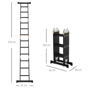 Scara Aluminiu 5-in-1 – Pliabila cu Panouri de Sustinere - Img 3