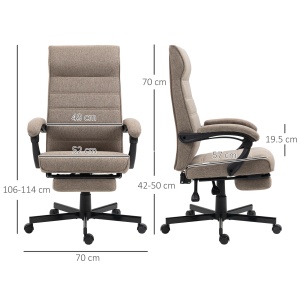 Scaun Birou – Rabatabil, Spatar inalt & Reglabil, Maro - Img 3