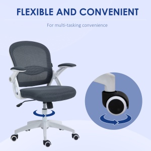 Scaun Birou Ergonomic – Gri, cu Spatar Plasa & Reglabil - Img 7