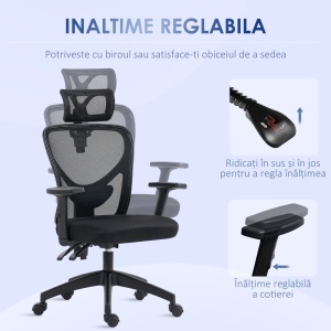 Scaun Birou Ergonomic – Reglabil, Suport Lombar & Tetiera - Img 4