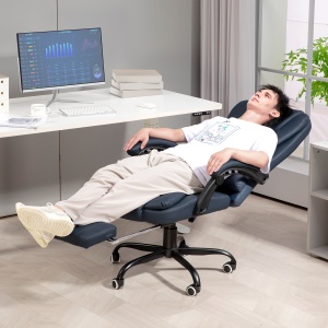 Scaun Birou Ergonomic cu 7 Puncte de Masaj și Suport Picioare Reglabil, Albastru - Img 2