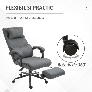 Scaun Birou Ergonomic Reglabil cu Tetiera si Suport Picioare - Img 7