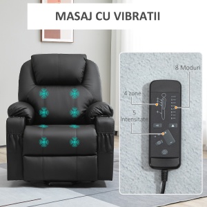 Scaun cu Ridicare Electrica, Masaj si tapitarie din PU - Img 6