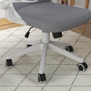 Scaun de Birou cu Inaltime Reglabila cu Tetiera, Suport Lombar si Cotiere Rabatabile, 65x64x120-130 cm, Gri si Negru - Img 9