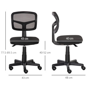 Scaun de Birou Ergonomic din Plasa, Negru - Img 3