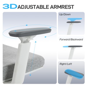 Scaun de Birou Ergonomic și Respirabil cu Suport Lombar Dinamic 4D, 64.5x62.5x112-122 cm, Multicolor - Img 6