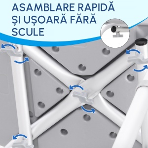 Scaun de dus din Aluminiu si Plastic, Inaltime reglabila 8 Niveluri - Img 7