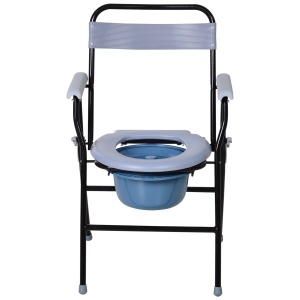 Scaun de Toaletă Pliabil cu Găleată Detașabilă pentru Vârstnici și Persoane cu Dizabilități, 52x50x75 cm, Negru - Img 4