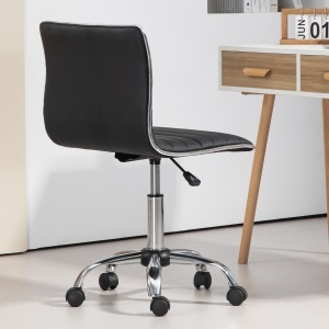 Scaun Ergonomic de Birou din Piele Ecologică cu Înălțime Reglabilă, Șezut Rotativ și 5 Rotile, 48x52x90 cm, Negru - Img 7