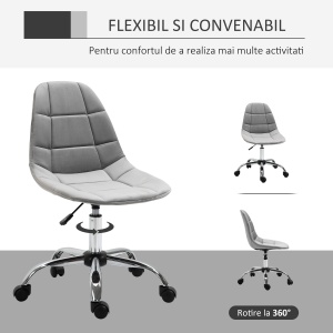 scaun rotativ, ergonomic, 59x59x81-91cm gri - Img 5