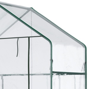 Sera de Gradina din PE Impermeabila si Anti UV, 142x73x195cm - Verde - Img 9