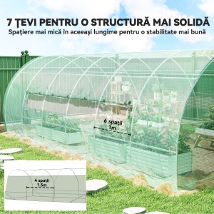 Sera de Gradina Tunel pentru Cultivare Plante în PE, 600x300x200cm, ușă unică - Img 8