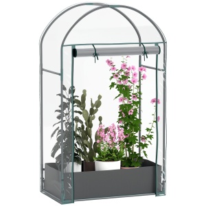 Seră pentru Grădină cu Ușă Pliabilă pe Balamale și Sac pentru Plante, 89x50x152 cm, Transparent - Img 1