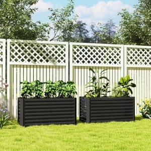 Set 2 Jardiniere Gradina inaltate 120×60×60 cm – Otel Galvanizat - Img 2