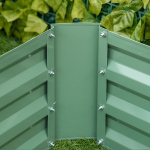 Set 2 Paturi de Gradina Înălțate din Oțel, Jardinieră de Grădină pentru Plante, Legume și Arbuști, 100x100 cm, Verde - Img 7