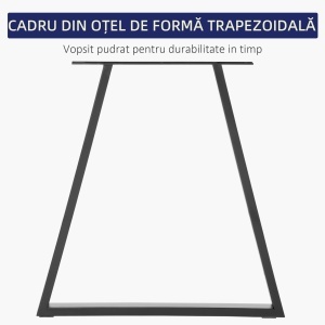 Set 2 Picioare de Masă Trapezoidale cu 6 Găuri și 12 Șuruburi, 70x5x72 cm, Negru - Img 6
