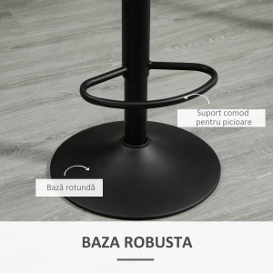 Set 2 Scaune de Bar – Pivotante, Maro, Reglabile 78–100 cm - Img 6