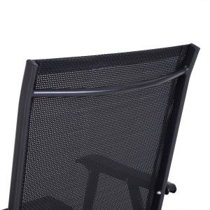 Set 2 Scaune de Grădină Pliabile cu Brațe, Scaune pentru Prânz de Exterior din Metal și Texteline, pentru Terasă, Balcon, Curte, Interior și Exterior, 58x64x94cm, Negru - Img 9