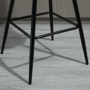 Set 2 Scaune Înalte în Stil Nordic cu Spătar și Suport pentru Picioare, 45x47x88 cm, Gri - Img 9